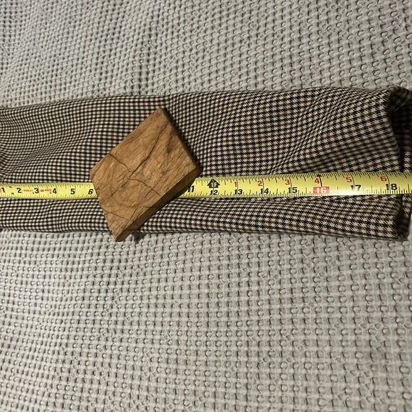 Club Monaco Plaid Checked Neutral Leather Collar Trim Blazer Jacket Sz 6
